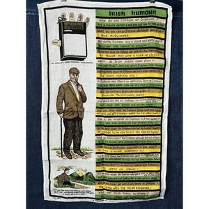 Irish Humour Linen Tea Towel Vintage Linen made in Ireland 27” By 17”